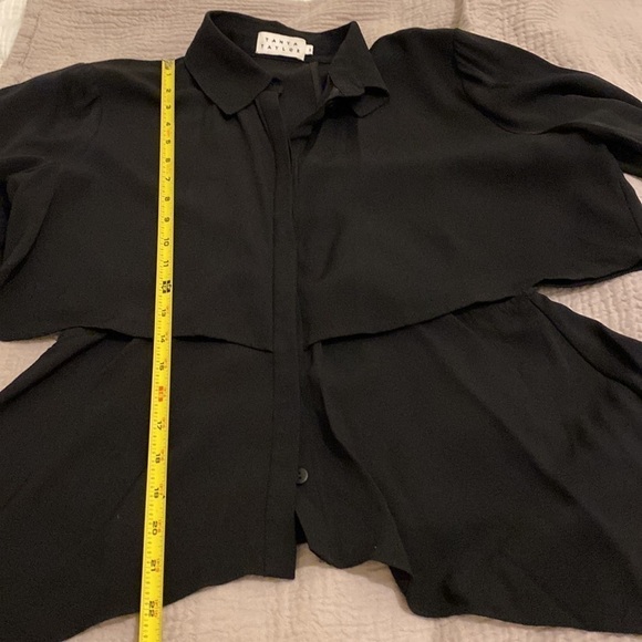 Tanya Taylor 100% silk black button down blouse. Size 2 - Picture 11 of 13